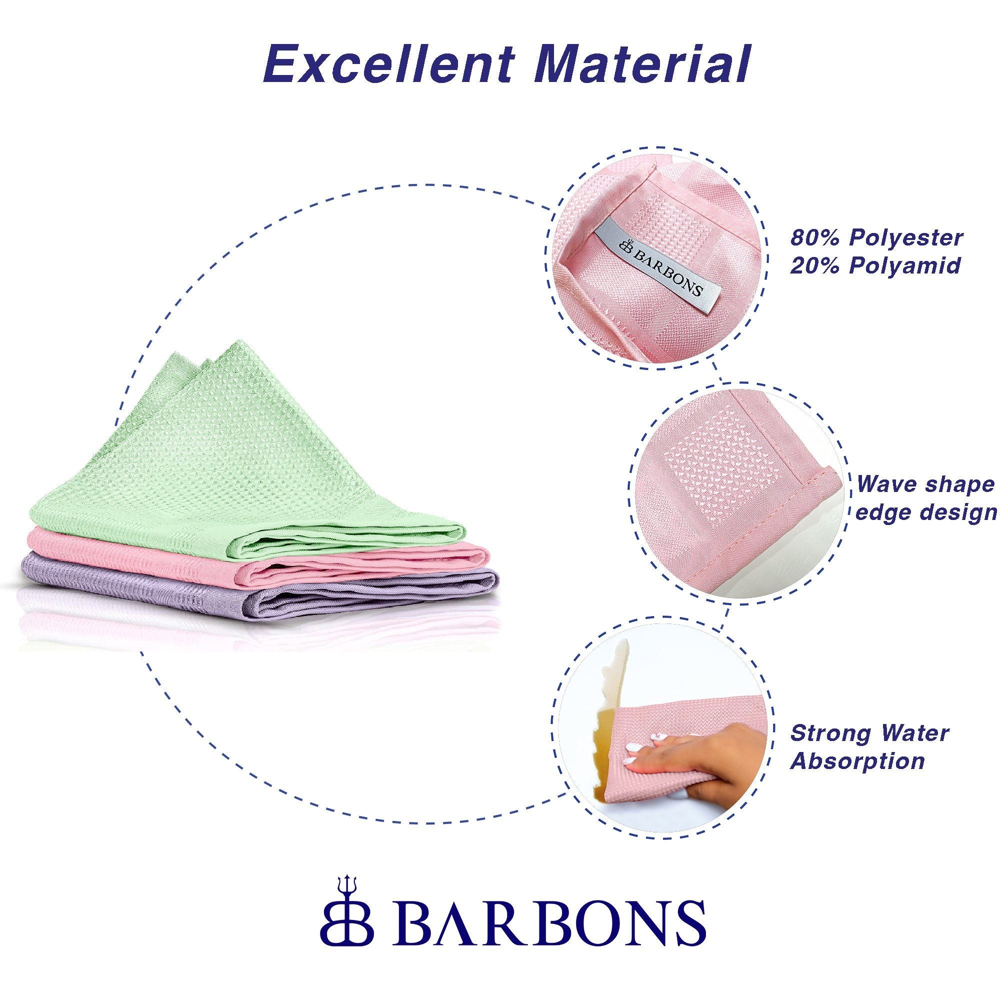 Barbons - Mikrofasertücher - 3er Packung