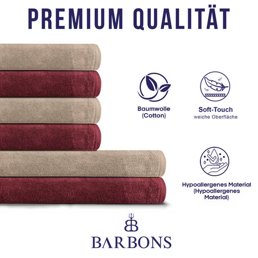 Barbons - Handtuch Set 6-tlg, Badetuch & Badehandtuch
